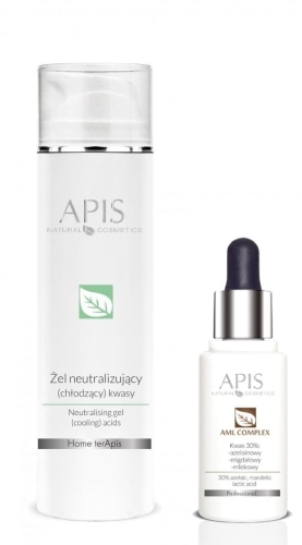 APIS Eksfoliacja ZESTAW - AML COMPLEX kwas azelainowy, migdałowy, mlekowy 30% 30ml + żel neutralizujący 200ml