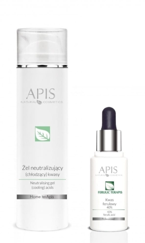 APIS Eksfoliacja ZESTAW - kwas ferulowy 40% 30ml + żel neutralizujący 200ml