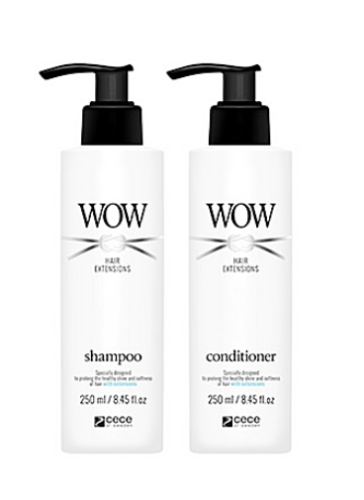CE-CE WOW Hair Extensions Szampon + odżywka do włosów przedłużanych i zagęszczanych 2x250ml ZESTAW