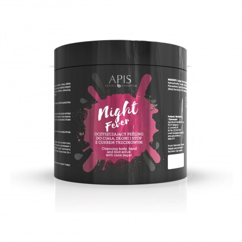 APIS Night Fever Oczyszczający peeling do ciała, dłoni i stóp z cukrem trzcinowym 700g