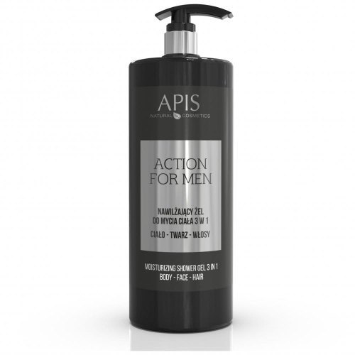 APIS Action for Men Nawilżający żel do mycia ciała 3 w 1 dla mężyczyzn 1000ml