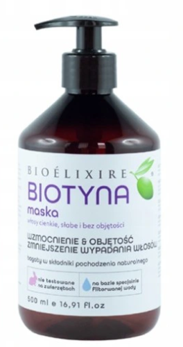BIOELIXIRE BIOTYNA - Maska z biotyną do cienkich i słabych włosów 500ml