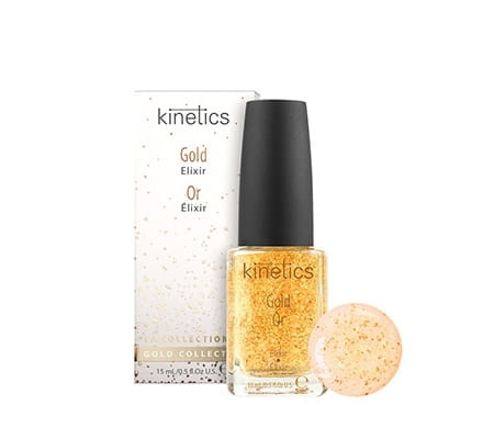KINETICS Gold Elixir - Odżywka z drobinakmi złota i peptydami do pielęgnacji skórek i paznokci 15ml