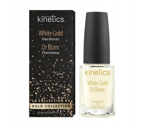 KINETICS White Gold Hardener - Wzmacniająca odżywka do paznokci Białe Złoto 15ml