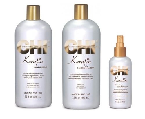 Zestaw regenerujący Szampon 946ml+odżywka 946ml+odżywka w sprayu 177ml CHI Keratin