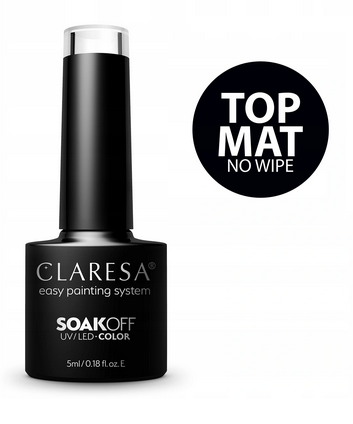 CLARESA Top mat No wipe - Matowy top bez przemywania 5ml