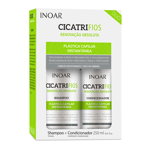 INOAR CICATRIFIOS ZESTAW Szampon + Odżywka do włosów po zabiegach keratynowych 2x250ml
