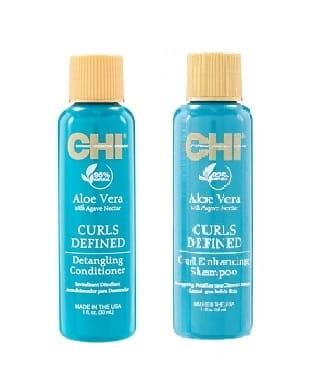 CHI Aloe vera - Szampon 30ml + Odżywka 30ml Zestaw do loków