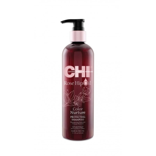 CHI Rose Hip Oil -  Szampon ochronny z olejkiem różanym 340ml Włosy farbowane 