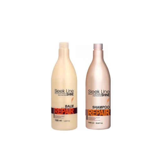 Stapiz Sleek Line Repair Zestaw do włosów zniszczonych Szampon 1000ml + Balsam 1000ml 