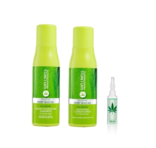 Wellness Premium Zestaw regenerujący do włosów cienkich i lekko kręconych Szampon 500ml Odżywka 500ml Ampułka 10ml