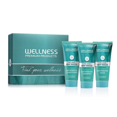 Wellness Premium Deep Hydrating Mini zestaw głęboko nawilżający do włosów Maska 50ml Odżywka 50 ml Szampon 50ml