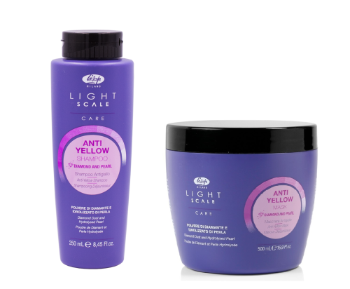 Lisap Anti Yellow Zestaw do blondu Fioletowy szampon 250ml i Fioletowa maska 500ml