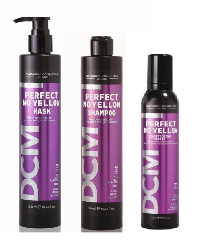 Diapason perfect  no yellow Zestaw do włosów blond szampon 300ml maska 300ml pianka 250ml
