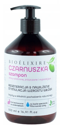 BIOELIXIRE CZARNUSZKA - Szampon z czarnuszką do zniszczonych i wypadających włosów 500ml