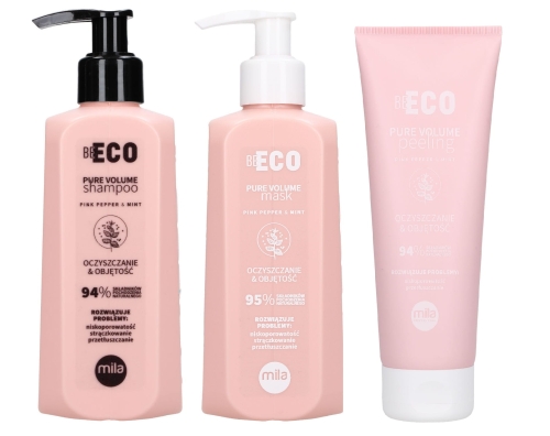 Mila be eco pure volume Zestaw na objętość włosów szampon 250ml maska 250ml peeling 200ml