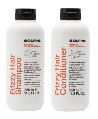 Solfine care frizzy hair Zestaw do włosów kręconych szampon 350ml odżywka 350ml
