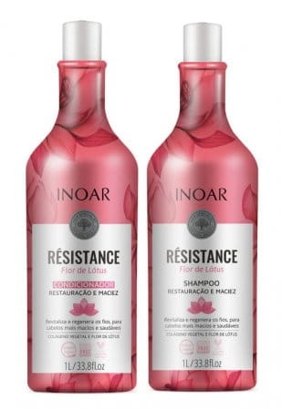 Inoar resistance lotus Zestaw wzmacniający włosy szampon i odżywka 2x1000ml
