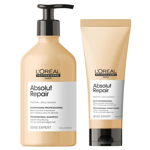 LOREAL ABSOLUT REPAIR - ZESTAW odbudowujący do włosów zniszczonych Szampon 500ml + Odżywka 200ml