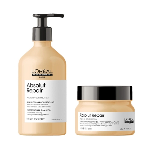 LOREAL ABSOLUT REPAIR - ZESTAW odbudowujący do włosów zniszczonych Szampon 500ml + Maska 250ml
