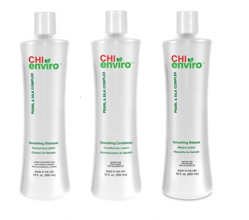 Chi Enviro Zestaw wygładzający szampon + odżywka + maska 3x355ml