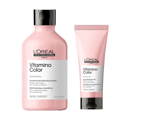 LOREAL VITAMINO COLOR - Szampon + odżywka do włosów farbowanych 300ml+200ml