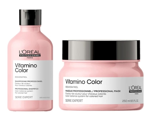 LOREAL VITAMINO COLOR Szampon 300ml + Maska do włosów farbowanych 250ml