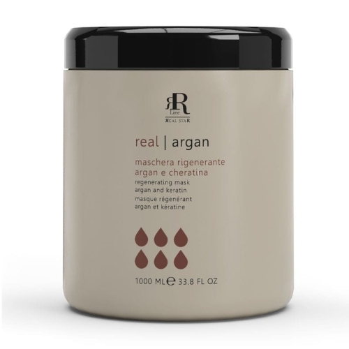 RR LINE ARGAN STAR - Maska regenerująca z olejkiem arganowym i keratyną 1000ml Włosy zniszczone 
