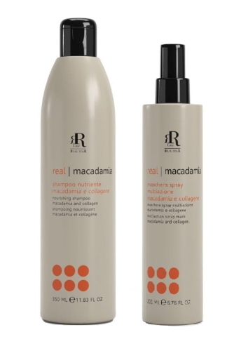 RR LINE MACADAMIA STAR -  Szampon odżywczo-nawilżający 350ml + Odżywka bez spłukiwania 200ml Zestaw do włosów cienkich