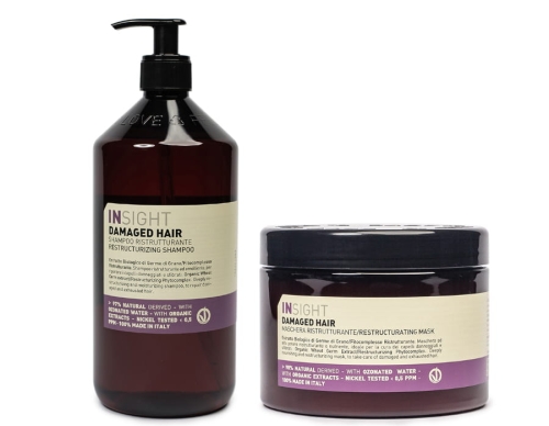 Insight Damaged hair Zestaw do włosów zniszczonych szampon 900ml maska 500ml