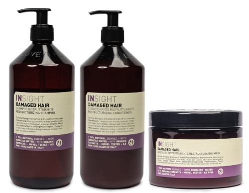 Insight Damaged hair Zestaw do włosów zniszczonych szampon 900ml odżywka 900ml maska 500ml