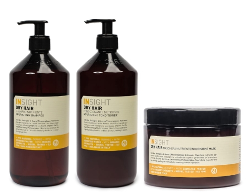 Insight Dry hair Zestaw do włosów suchych szampon nawilżający 900ml odżywka 900ml maska 500ml