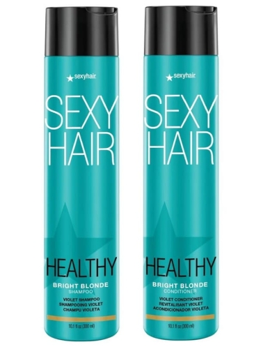 Sexy hair bright blonde Zestaw do włosów blond fioletowy szampon 300ml odżywka 300ml