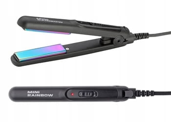 Gamma Piu mini rainbow Miniaturowa prostownica do włosów Czarna