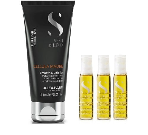 Alfaparf cellula madre Zestaw serum wygładzające do włosów puszących się 150ml i Ampułki beauty genesis 3x13ml
