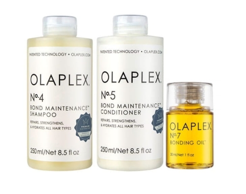 OLAPLEX ZESTAW No.4 Szampon 250ml + No.5 Odżywka 250ml + No.7 Olejek 30ml