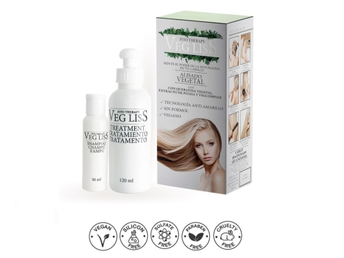 Alterlook vegliss Wegański zestaw do keratynowego prostowania włosów 120ml + 30ml