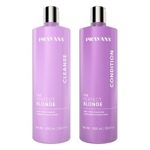 Pravana Zestaw z fioletowym pigmentem do włosów blond i siwych szampon i odżywka 2x1000ml