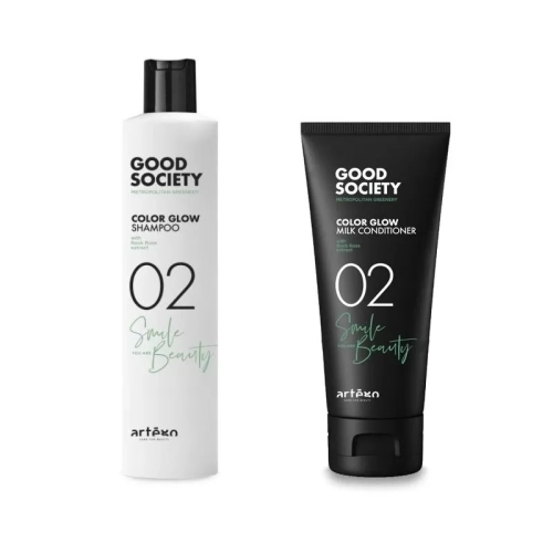 Artego good society color glow 02 Zestaw do włosów farbowanych szampon 250ml odżywka 200ml 