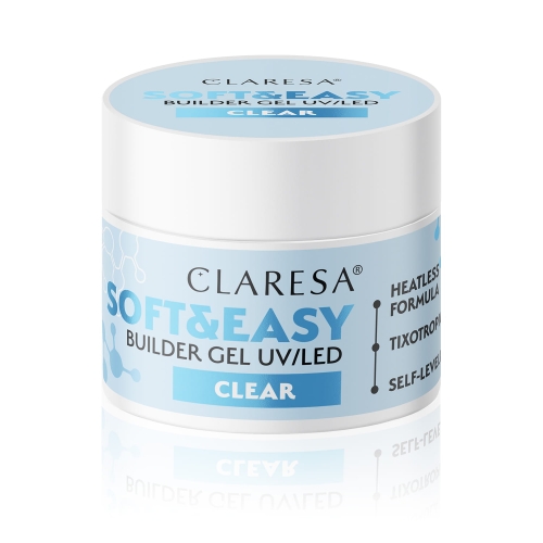 Claresa soft&easy builder gel Żel budujący do paznokci clear 12g