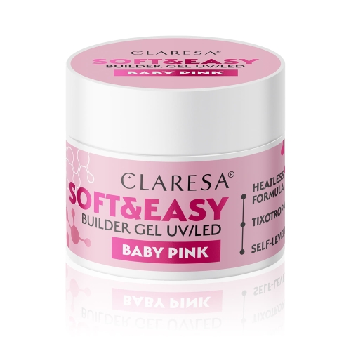 Claresa soft&easy builder gel Żel budujący do paznokci baby pink 45g