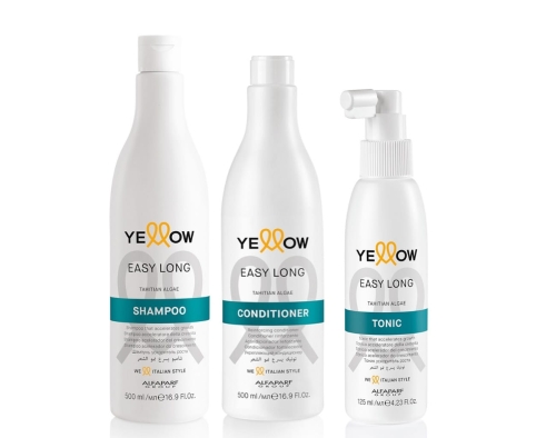 YELLOW EASY LONG - Zestaw przyspieszający porost włosów - Szampon 500ml + Odżywka 500ml Tonik 125ml