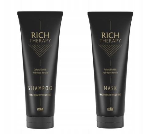 Mila rich therapy Zestaw z keratyną do włosów zniszczonych szampon 250ml maska 250ml