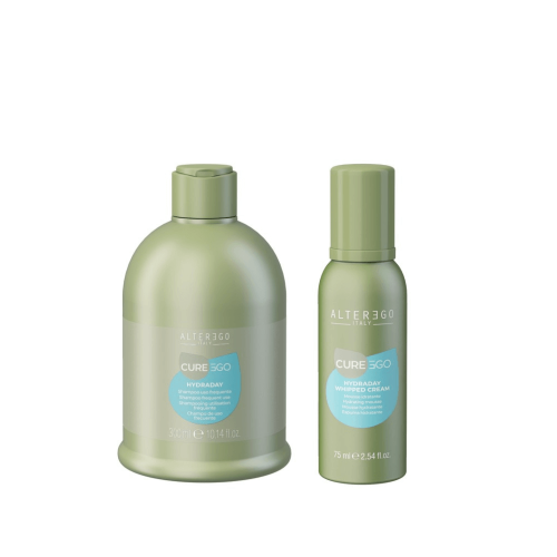 Alter ego cureego hydraday Zestaw nawilżający do włosów Szampon 300ml Pianka 75ml