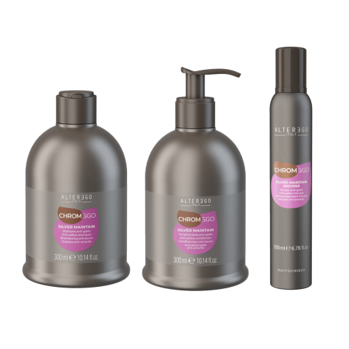 Alter ego chromego silver Zestaw do włosów blond Szampon 300ml Odżywka 300ml Pianka 200ml 