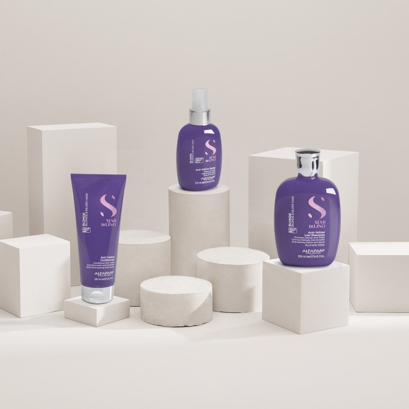 Alfaparf sdl anti-yellow Szampon fioletowy do włosów blond i siwych 250ml