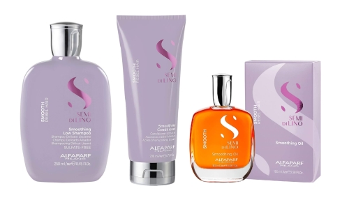 ALFAPARF SDL SMOOTH - Zestaw wygładzający do włosów Szampon 250ml + Odżywka 200ml + Olejek 100ml