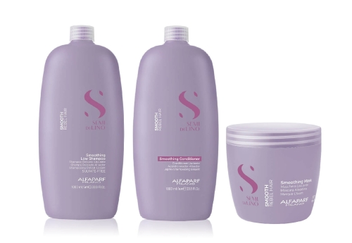ALFAPARF SDL SMOOTH - Zestaw wygładzający do włosów Szampon 1000ml + Maska 500ml + Odżywka 1000ml 