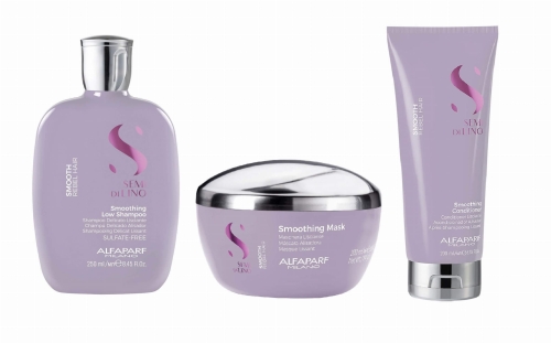 ALFAPARF SDL SMOOTH - Zestaw wygładzający do włosów Szampon 250ml + Maska 200ml + Odżywka 200ml