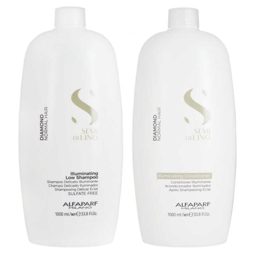 Alfaparf sdl diamond Zestaw rozświetlający do włosów szampon i odżywka 2x 1000ml